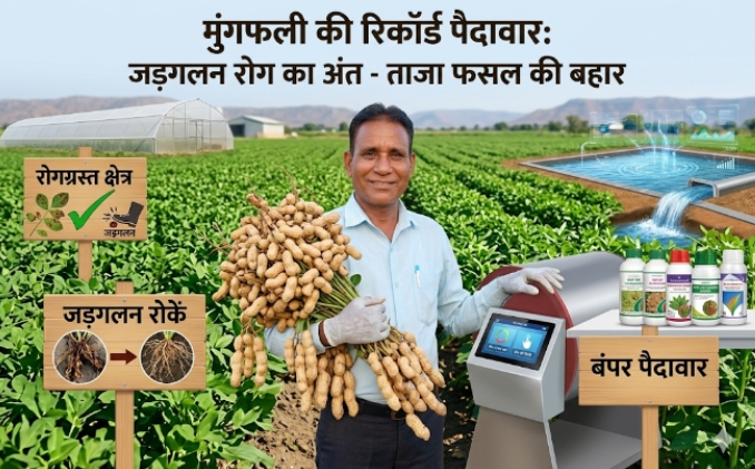 मूंगफली फसल का बीज उपचार एंव नई तकनीकी द्वारा बम्फर पैदावार 