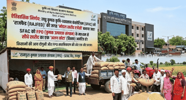 भारत सरकार के कृषि एवं किसान कल्याण मंत्रालय के अंतर्गत आने वाले लघु कृषक कृषि-व्यवसाय कंसोर्टियम (SFAC) को राजफैड की जगह नोडल खरीद एजेंसी बनाया जाना चाहिए। SFAC को FPO के माध्यम से सीधे खरीद का एक अलग कोटा (हिस्सा) आवंटित करना चाहिए।